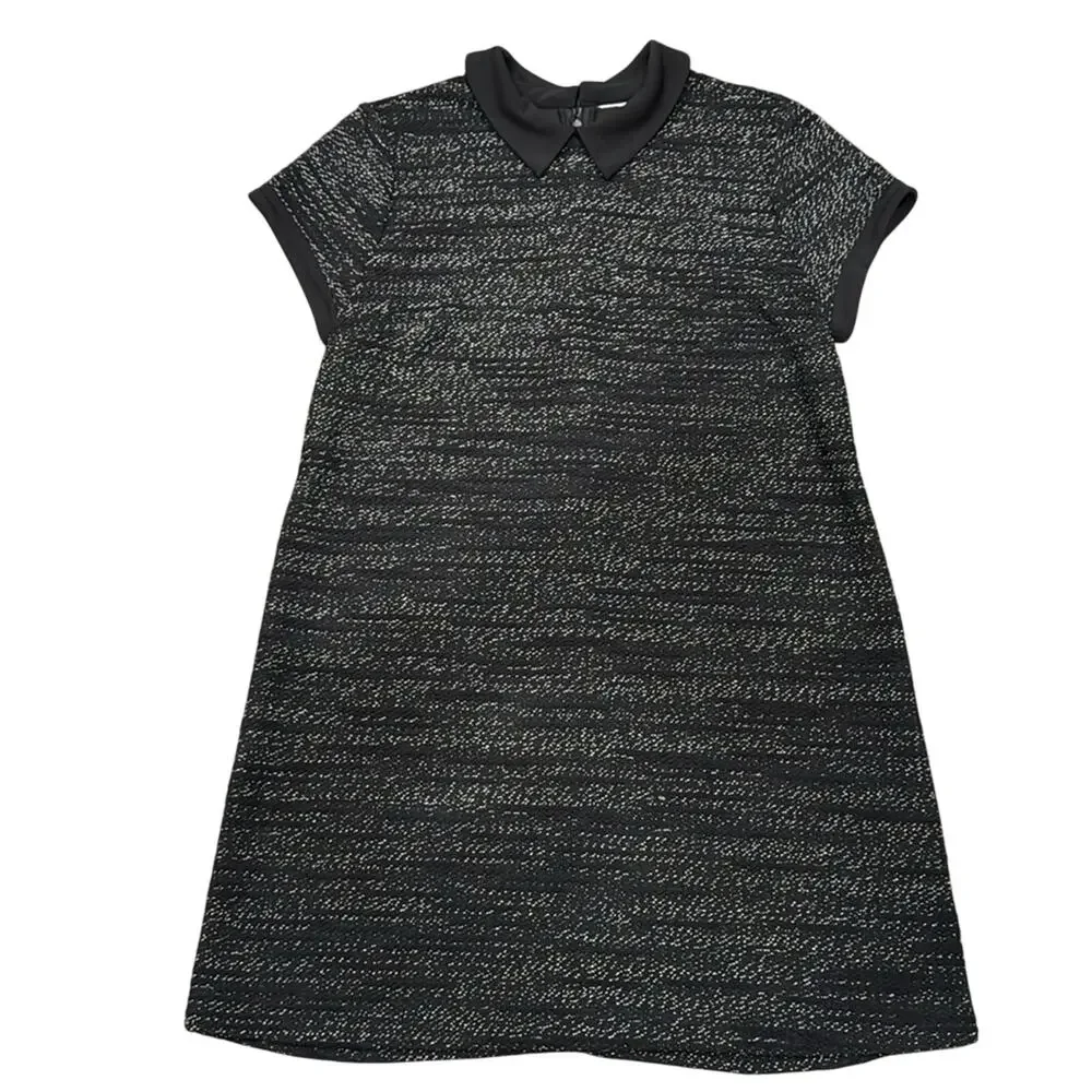 Maison Jules Women's Collared Shift Dress Black White Size L - Picture 2 of 11